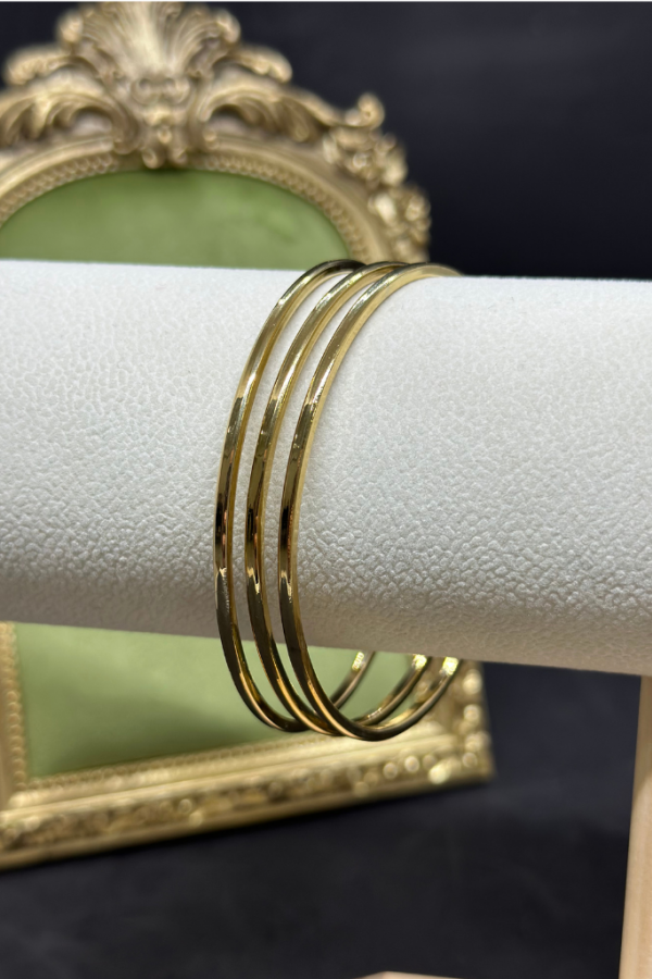 Üçlü Set Gold Ajda Bilezik Üçlü Set Gold Ajda Bilezik