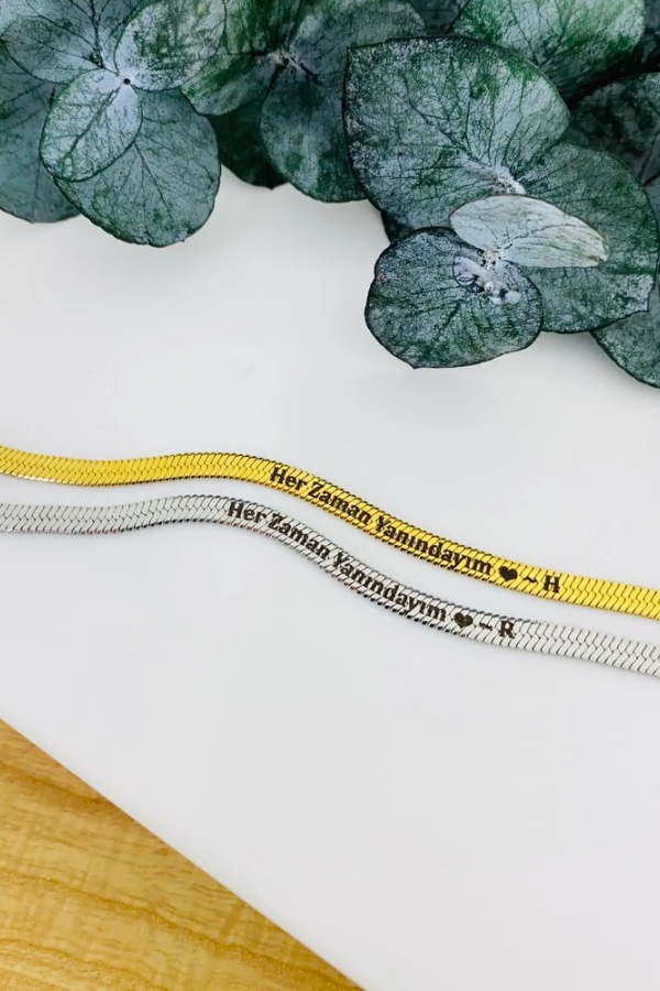 Kişiye Özel Yazılı Bileklik - Tek Adet Kişiye Özel Yazılı Bileklik - Tek Adet