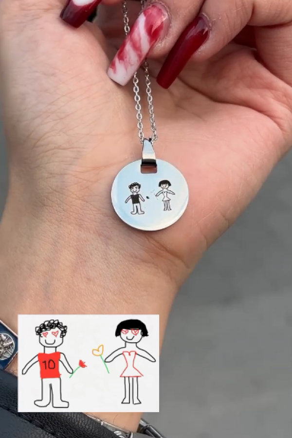 Kişiye Özel Resim Çizimli Kolye Kişiye Özel Resim Çizimli Kolye